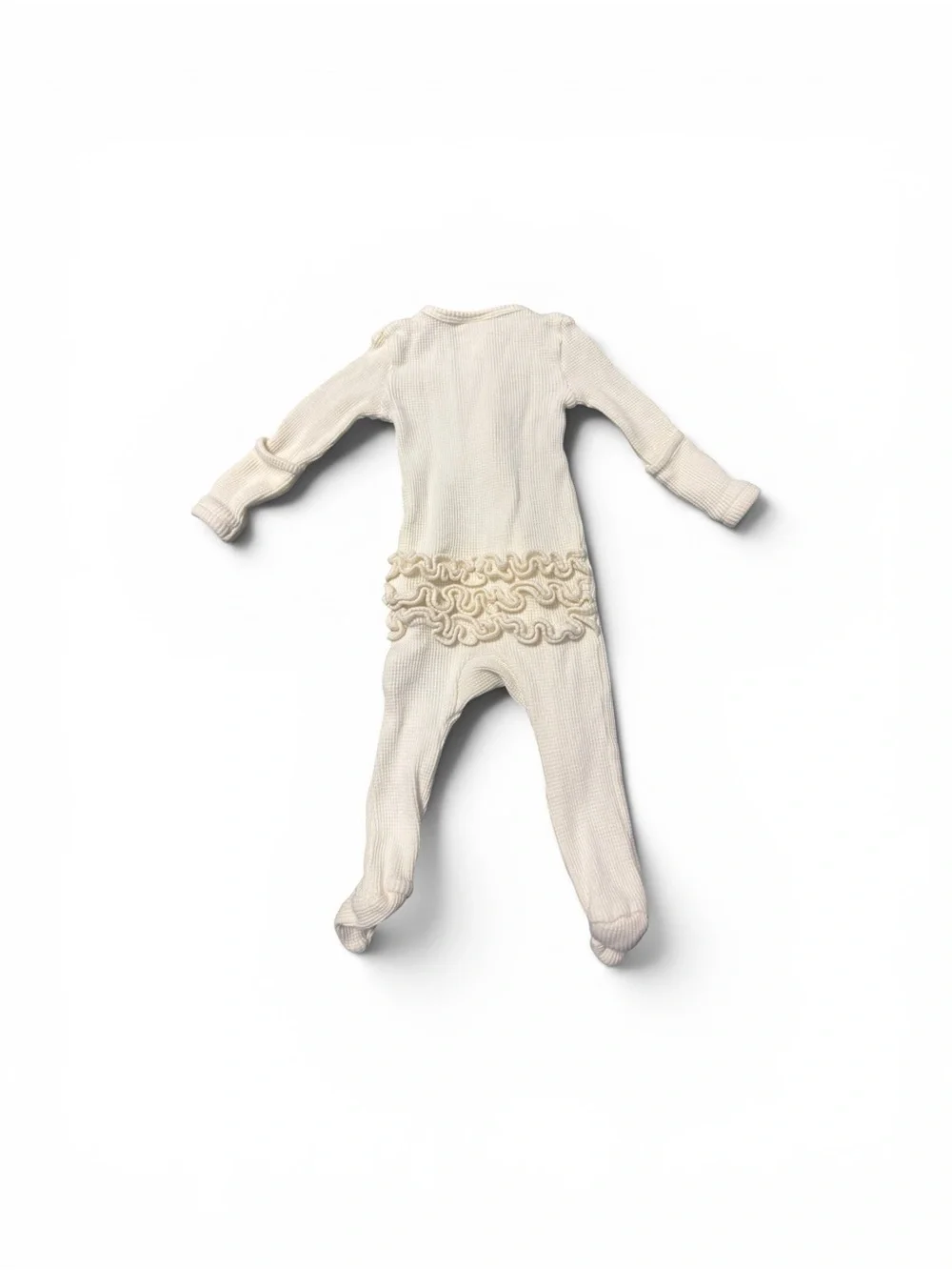 Spearmint love ruffled bottom onesie 100% organic cotton